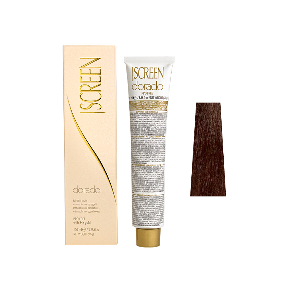 Крем-фарба для волосся перманентна з 24-каратним золотом SCREEN Dorado 5R (5.4) Copper Light Вrown, 100 ml - 1